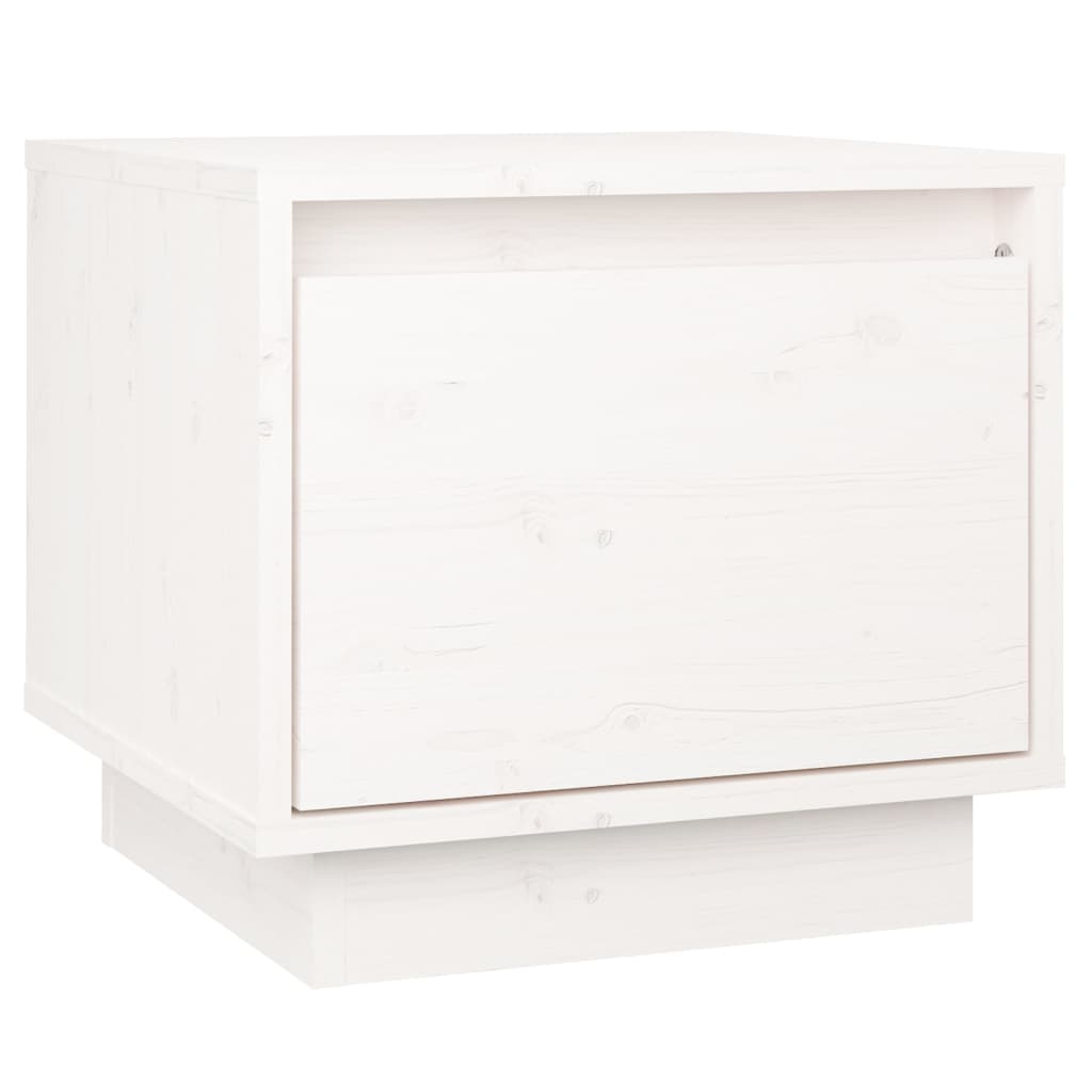 Nachttische 2 Stk. Weiss 35x34x32 cm Massivholz Kiefer
